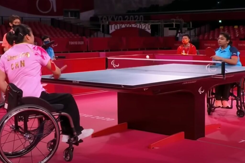 Two para table tennis players competing, illustrating para table tennis rules.